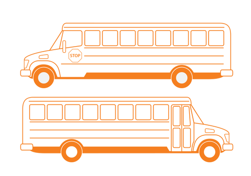 Koulubussin vektoripiirustus