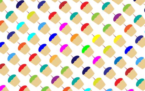 Cupcakes vector patrón