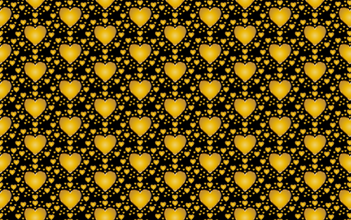 Seamless gold heart vector pattern