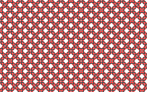Röd sammanflätade mönster