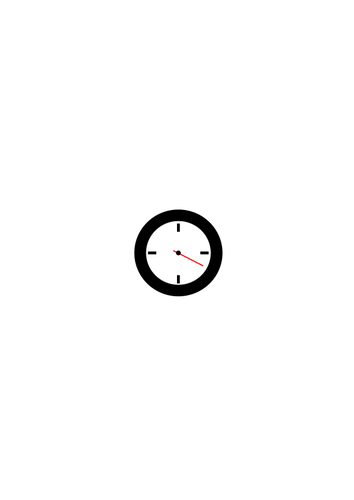 Jam dengan tangan merah vektor ilustrasi