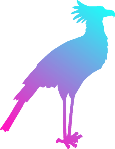 Bild von farbigen Sekretärin-Vogel-silhouette