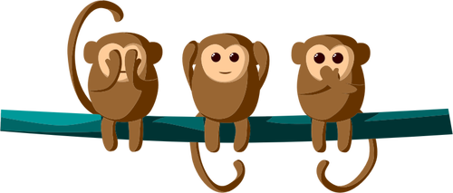 Üç çizgi film maymun