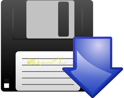 Diskette download vector-icoontje