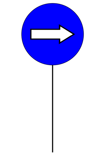 Blue traffic symbol