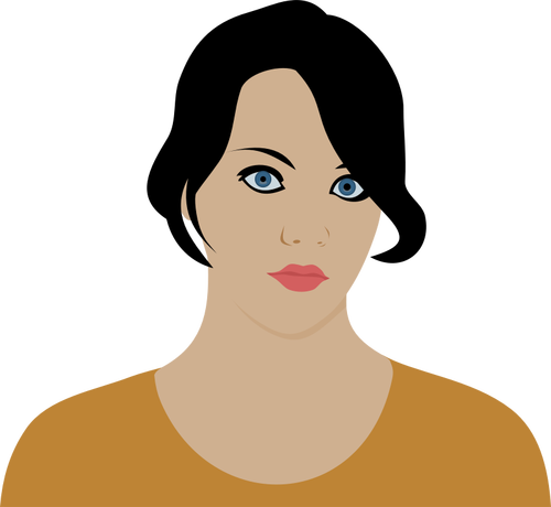 Serious woman profile vector image