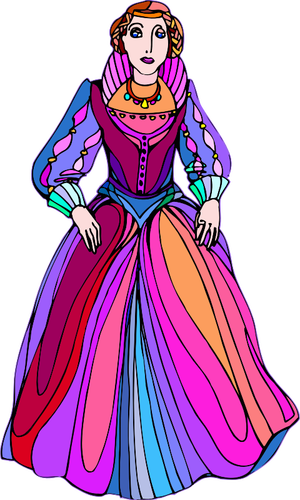 Princesse en robe colorée