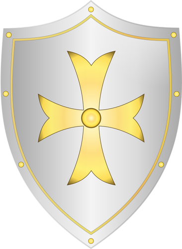 Desenho vetorial de escudo medieval clássico