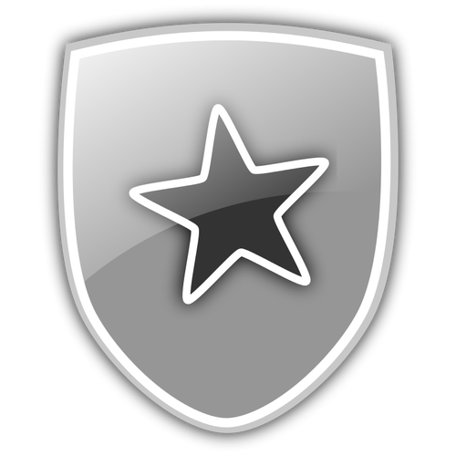 Escudo com um ícone de estrela vetor clip-art