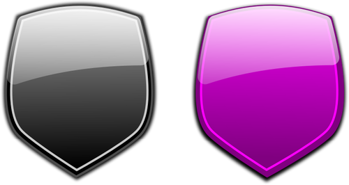 Perisai hitam dan ungu vektor grafis
