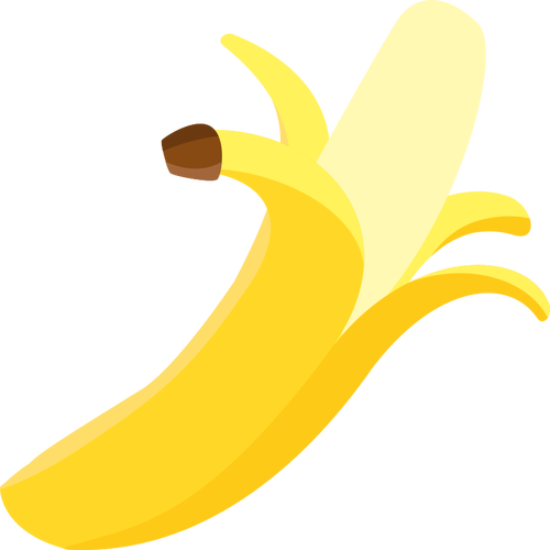 Vektorikuva kallistetusta kuoritusta banaanista