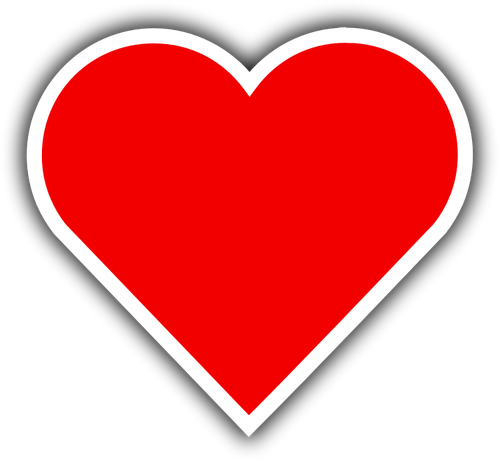 Vector de desen de inimă pictograma cu umbra