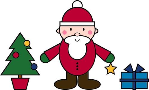 Simple Santa Claus Christmas scene