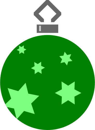 Green stars on Christmas ball