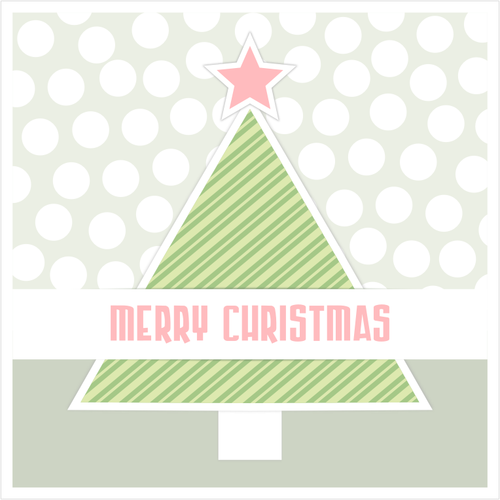 Rouge et vert sapin de Noël cartes de voeux vector clipart