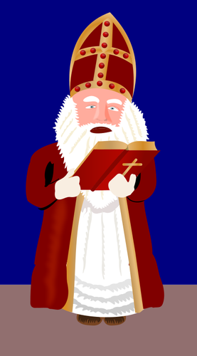 Sinterklaas citind din Biblie vector imagine