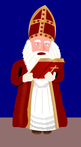 Sinterklaas lettura da immagine vettoriale Bibbia