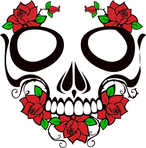 Crâne et roses