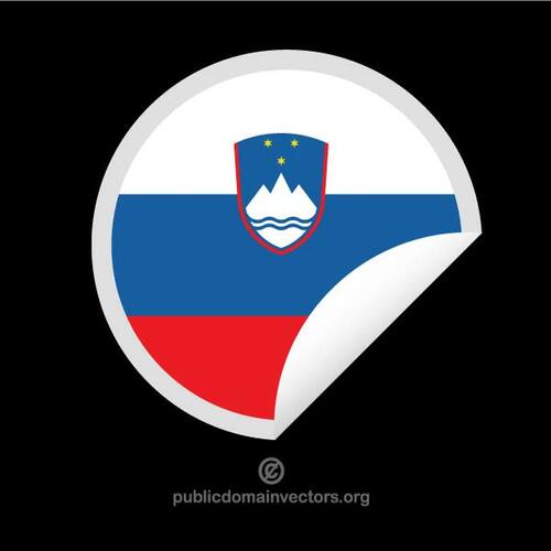 Autocollant rond avec le drapeau de la Slovénie