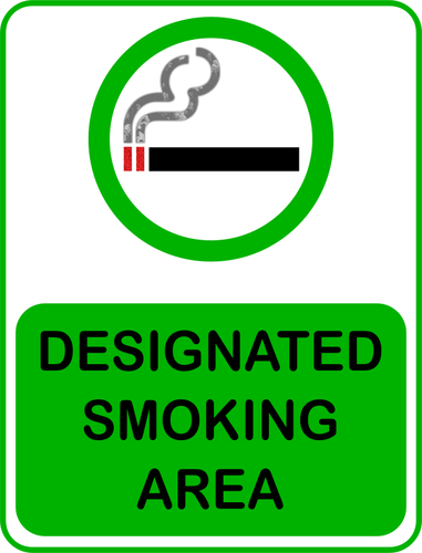 Vector graphics of green designated smoking area sign