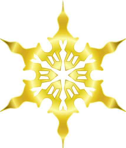 Vector illustration of decorated gold snow flake