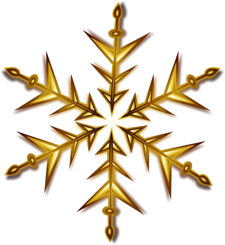 Vector illustration of golden snowflake