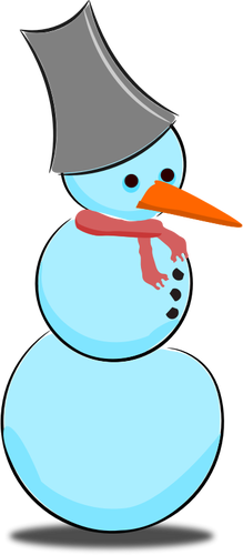 Ilustrare vector de desen animat snowman cu umbra