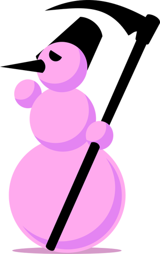 Snowman with scythe vector