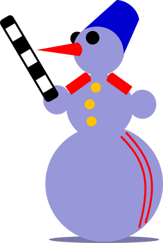 Snowman Traffic Cop Vector