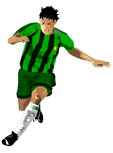 Um clip-art futebol jogador vector