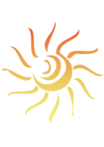 Vektor illustration av virvlande dagtid sol