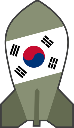 Varsayımsal Güney Kore Nükleer bombadan çizim vektör
