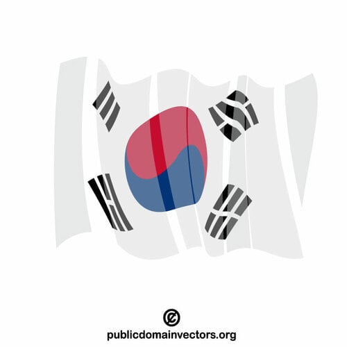 Bandiera sventolante della Corea del Sud
