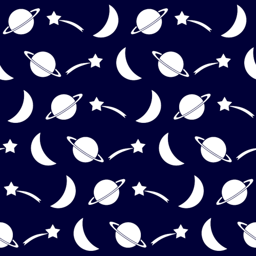 Seamless pattern with space objects