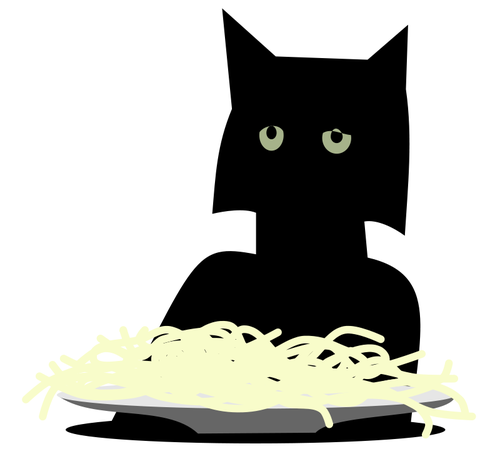 Image vectorielle de spaghetti chat