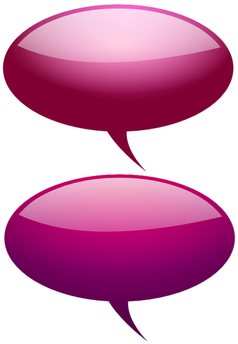 Růžové a fialové řeči bubliny Vektor Klipart