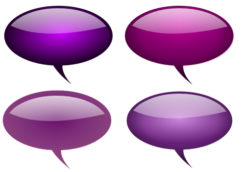 Seleção de texto explicativo roxo bolhas vector clipart