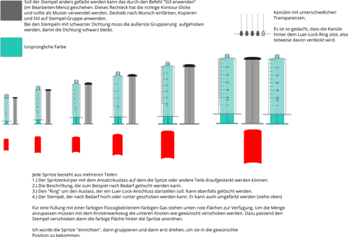 Vektorbild av sprutor i olika storlekar