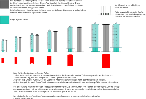 Imagine vectorială de seringi de diferite dimensiuni