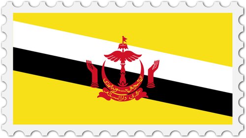 Brunei-Flagge-Stempel