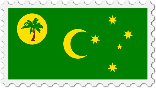 Cocos Island flagga stämpel