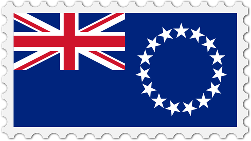 Острова Кука флаг штамп