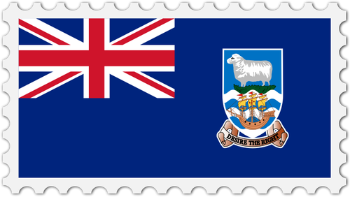 Sello de bandera de Islas Malvinas