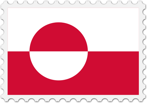 Greenland flag stamp