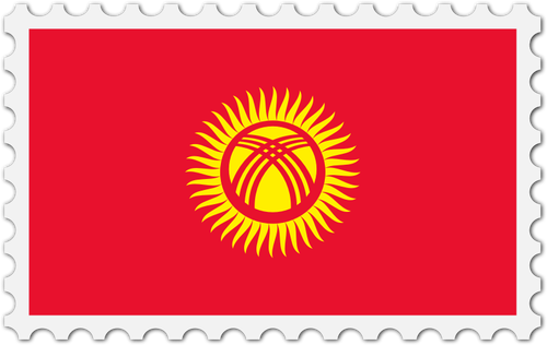 Kirgizistan flagga stämpel