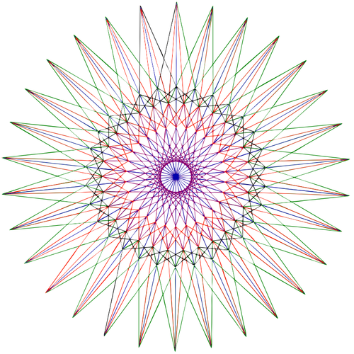 Vectorafbeeldingen van getekende abstracte kleurrijke ster