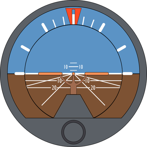 Vector ilustrare a indicatorului de atitudine avion