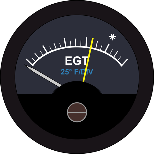 Um vetor de calibre temperatura de gás de escape desenho