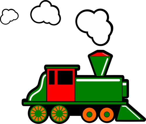 Tren cu aburi în culoare