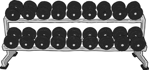 Vector de color Dumbell rack de dibujo